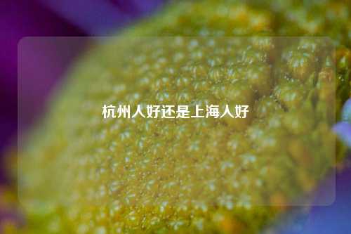 杭州人好还是上海人好